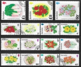 1981 Ascension. SG.282A-296A  Flowers (no imprint date) set 15 values Vfu.