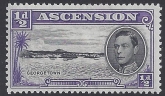 1938 Ascension SG.38a  ½d  black & violet variety 'long centre bar to E'   very lightly mounted mint.
