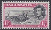 1938-53  SG.40dfb  1½d black& carmine Perf 13 with variety 'cut mast & railings'  lightly mounted mint.