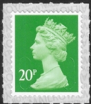 U2924 20p bright green 2B M19L  SBP T3 Walsall U/M (MNH)
