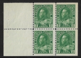 1922  Canada  SG.247aa  2c deep green booklet pane of 4 + 2 labels  U/M (MNH)