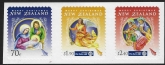 2012 New Zealand SG.3401-3 (3401ca)  Christmas. strip of 3 values self adhesive set 3 values  U/M (MNH)