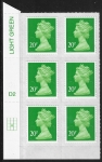 U2924 20p Green M16L Cyld. D2  grid position R3 C2  DLR  U/M (MNH)