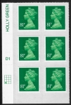 U2929  81p  2B green. M14L  cyld. D1  grid position R4  C1   DLR U/M (MNH)