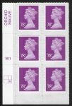 U2928  78p  2B mauve M13L  cyld. W1  grid position R2  C2   Walsall U/M (MNH)