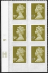 U2936  £1.10 yellow-olive 2B  M11L  cyld. D1  grid position  R2 C2   DLR U/M (MNH)