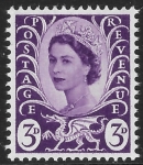 W 1 3d deep lilac wmk. crowns   Harrison U/M (MNH)