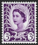 W 1p  3d  2B deep lilac  wmk crowns. Harrison U/M (MNH