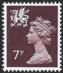 W 23  7p CB  purple brown  Harrison  U/M (MNH)