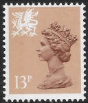 W 38a  13p SB  pale chestnut Type 2  perf 15x14  Questa  U/M (MNH)