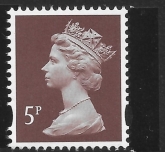 U3072  5p  2B  reddish brown 'M19L'   'MPIL'  DY31 ISP U/M (MNH)