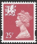 W 73  25p 2B  red. blue fluor. ex sheet  Questa  U/M (MNH)