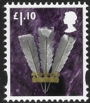 W 129   £1.10  2B  feathers  Cartor  U/M (MNH)