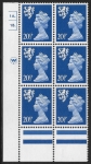 S 46  Scotland 20½p phos. ultramarine cyld 1a 1b dot  Waddington  U/M (MNH)