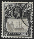 1924  Ascension  SG.10   ½d  grey-black and black.  fine used.