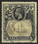 1924  Ascension.  SG.15  4d grey-black and black/yellow. fine used.