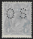 1922  Australia  SG.O74  4d ultramarine  perfin 'OS'  U/M (MNH)