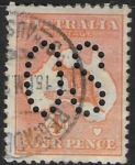 1913  Australia  SG.O6  4d orange (die2) perfin 'OS'   fine used.