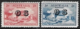 1932  Australia  SG.O134-5 Sydney Harbour Bridge  overprinted 'OS'  2 values U/M (MNH)