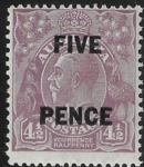1930  Australia SG.120  5d on 4½d violet  mounted mint.