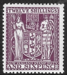 New Zealand - Arms  F156  12s 6d  deep plum. very lightly mounted mint.