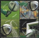 2004  Portugal.  SG.3084-7  European Football Championship 2004 - Official Match Ball. set 4 values U/M (MNH)