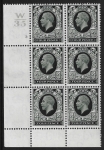 N58 4d grey-green. cyld.3 dot   W35 perf 2A (P/P) (dot omitted in error )unmounted mint (MNH).