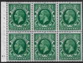 NB21 (SG.439c) ½d green  cylinder E4 dot perf B4A(I) unmounted mint. (MNH)