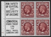 NB27(12)  (SG.441e) 1½d red-brown.  cyld G26 no dot  perf. B4(E) unmounted mint (MNH)