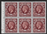 NB26  (SG.441f) 1½d red-brown  cyld.30 dot perf B4B(E)  unmounted mint (MNH)