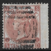 Great Britain 1867- 80 SG.113  10d pale red-brown  plate 1  wmk. spray used