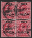 Great Britain  SG.O84  1d  scarlet  overprinted BOARD OF EDUCATION  block of 4  used