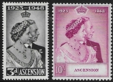 Ascension  - 1948 Royal Silver Wedding. SG.50-1   very lightly mounted mint. (cat. value £50.00)