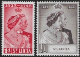 St.Lucia - 1948 Royal Silver Wedding. SG.144/5 lightly mounted mint. (cat. value £17.00)