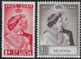 St.Lucia - 1948 Royal Silver Wedding. SG.144/5 mounted mint.