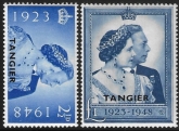 Tangier  - 1948 Royal Silver Wedding. SG.255/6   mounted mint. (cat. value £20.00)