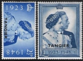 Tangier  - 1948 Royal Silver Wedding. SG.255/6   mounted mint.