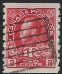 1916 Canada SG.234  2c+1c carmine die I  imperf x Perf 8 fine used