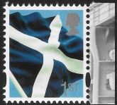 S158a  1st 2B Saltire Flag  (grey head) DY9  Litho Enschede  U/M (MNH)