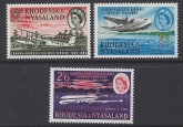 1962  Rhodesia & Nyasaland SG.40-2   London to Rhodesia Airmail Service. set 3 values U/M (MNH)