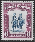 1939 North Borneo  SG.307  6c deep blue & claret mounted mint.