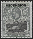 1922 Ascension KGV  SG.4  2d black & grey. stamp of  St Helena overprinted 'Ascension'  M/M