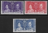 1937 British Solomon Is.  SG.57-9  Coronation set 3 values U/M (MNH)
