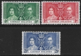 1937 Cayman Is.  SG.112-4  Coronation set 3 values U/M (MNH)