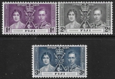 1937 Fiji  SG.266-8  Coronation set 3 values U/M (MNH)