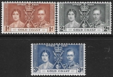1937  Gold Coast  SG.117-9  Coronation set 3 values U/M (MNH)