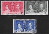 1937  Jamaica SG.118-20  Coronation set 3 values U/M (MNH)
