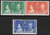 1937  K.U.T.   SG.128-30  Coronation set 3 values U/M (MNH)