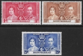1937 Montserrat  SG.98-100  Coronation set 3 values U/M (MNH)