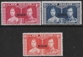 1937  Niue   SG.72-4  Coronation set 3 values U/M (MNH)